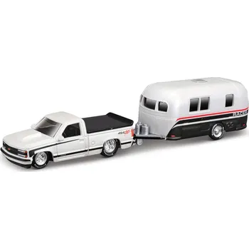 RC model auta Maisto - Design Tow & Go, 1993 Chevrolet 454 SS Pick-up Camper Trailer, 1:64 - expresní doprava