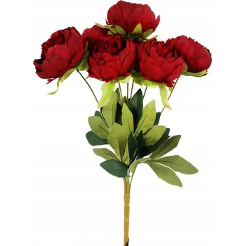 umělá květina Bordó Kytice Umělých Pivoňek 7 Kusů 48cm Květiny Jako Živé Do Květináče