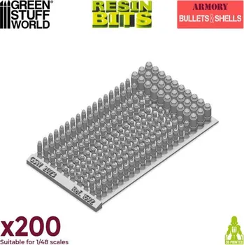 Plastikový model Resin Bullets and Shells – resinové projektily a dělostřelecké granáty (200 ks)