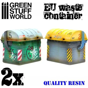 Plastikový model Resin EU Waste Containers – resinové EU kontejnery na odpad (2 ks)