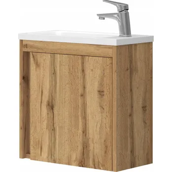 Koupelnový nábytek Závěsná skříňka pod umyvadlo Omeble dub wotan s umyvadlem 49x24,8x48,3 cm