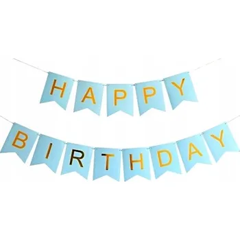 Girlanda - banner VŠECHNO NEJLEPŠÍ K NAROZENINÁM modrá - 1. narozeniny