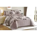 Bavlněný přehoz přes postel na jednolůžko s povlakem na polštář - Květinový dotek