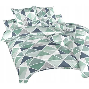 Povlečení Bavlněné Povlečení Pyramidy mentolové 140x200, 70x90 cm