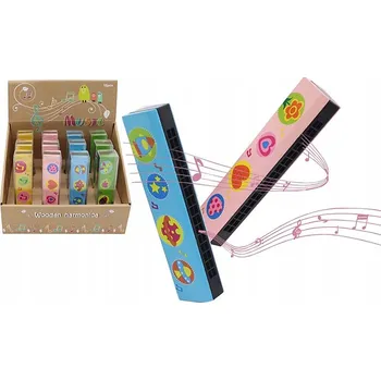 Dřevěná hračka DŘEVĚNÁ HARMONIKA HUDEBNÍ NÁSTROJ VARHÁNKY