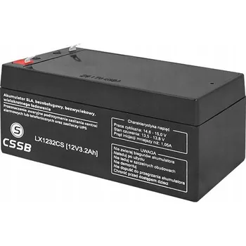 Záložní baterie Akumulátor AGM 12V 3,2Ah CSSB (rozměr 3,3Ah 3,4Ah) pokladna váha alarm CCTV