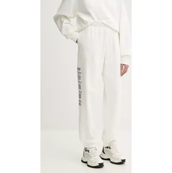 Bavlněné tepláky Pinko bílá barva, s potiskem, 104790 A2CV 104790.A2CV 00X, vel. S