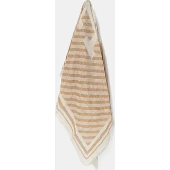 Šátek Lněný šátek Tommy Hilfiger béžová barva, AW0AW17145 08X, vel. ONE SIZE