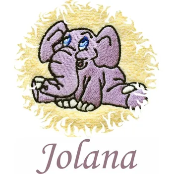 Dětská osuška s výšivkou a jménem QUALITY 400 g/m2 - SLONÍK