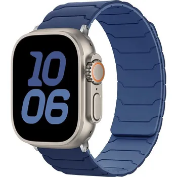 Příslušenství k chytrým hodinkám Silikonový magnetický řemínek pro Apple Watch 38/40/41/42(S10)mm Barva: modrý