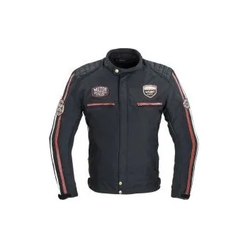 Moto bunda Pánská textilní bunda W-TEC Jawo - černá s červeným a bílým pruhem, 5XL