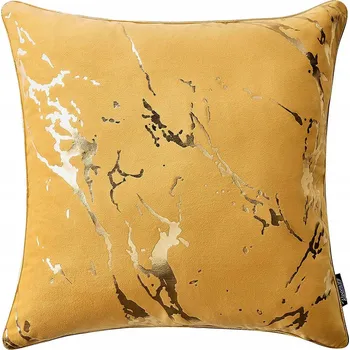 Polštář Dekorativní povlak na polštář, velurový 45x45 Lanai, hořčicová barva