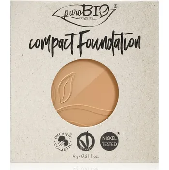 Přípravek na tvář puroBIO Cosmetics Compact Foundation kompaktní pudrový make-up náhradní náplň SPF 10 odstín 03 9 g
