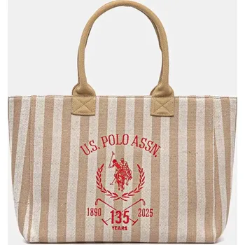Kabelka Bavlněná kabelka U.S. Polo Assn. Pool béžová barva, BEU2P8693WCO 80X, vel. ONE SIZE