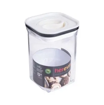 Dóza na potraviny Dóza 1,10l vakuum víko, 10,5x10,5x15cm,transp.ABS plast