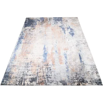 Koberec Makro Abra Kusový koberec pratelný TOSCANA 97170 Abstraktní pogumovaný modrý krémový růžový Rozměr: 120x170 cm