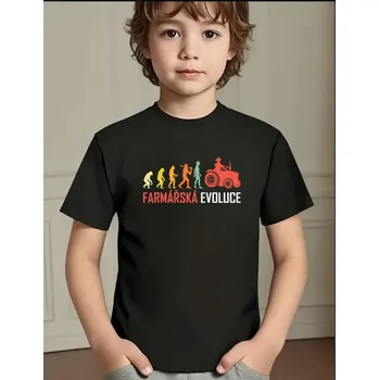 Pánské tričko STRIKER Tričko Farmářská evoluce Barva: Černá, Velikost: 12 et