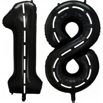 Balónek Balónky číslice 18 pro fanoušky motorismu AUTA černá