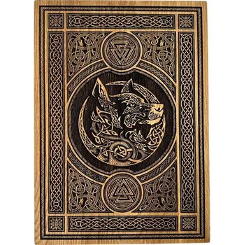 Obraz Kadlus Fenrir a Valknut, dřevo 32x44 cm