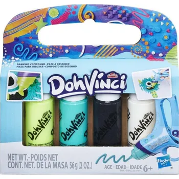 Modelovací hmota Play-Doh Doh Vinci modelovací hmota 4 tuby černá bílá