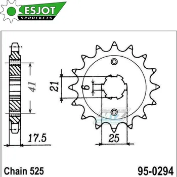 Řetězová sada pro motocykl Kolečko řetězové (pastorek) 0294-15zubů ESJOT 50-29006-15 - Honda B400H3 + XBR500SJ + CBR400R + VFR400Z + VFR400R + GB500 + GB500TT + XBR500S HONDA VFR 400 R 1987-1989