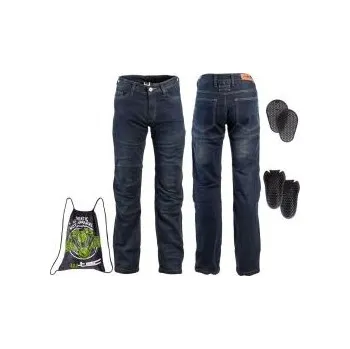 Moto kalhoty Moto jeansy W-TEC Pawted s nepromokavou membránou - tmavě modrá, S
