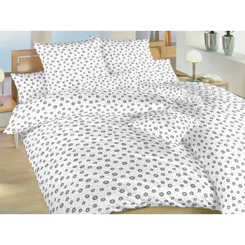 Povlečení Bavlněné prodloužené povlečení 140x220, 70x90 KOMFORT Anežka tmavě šedá