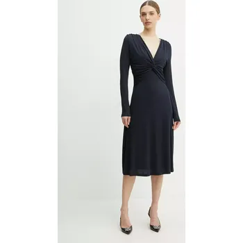 Dámské šaty Šaty BOSS tmavomodrá barva, midi, 50532019 59X, vel. XS