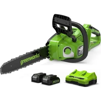 Motorová pila 2x24 V řetězová pila Greenworks 36 cm GD24X2CS36K4X sada s nabíječkou a 2x akumulátorem 4.0 Ah + DOPRAVA ZDARMA