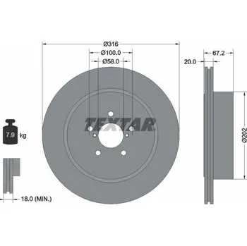 Brzdový kotouč Brzdový kotouč TEXTAR 92173703