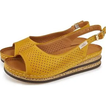 Dámské sandále Vlnka Dámské kožené sandály Elena žlutá velikost obuv dospělí 40