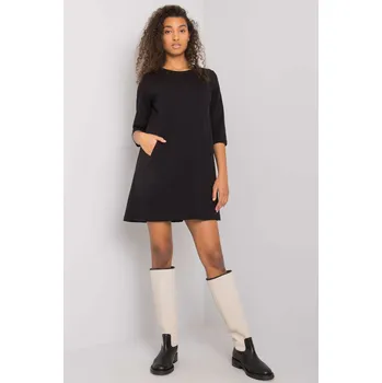 Dámské šaty RUE PARIS Bavlněné šaty s kapsami černé Velikost: S/M