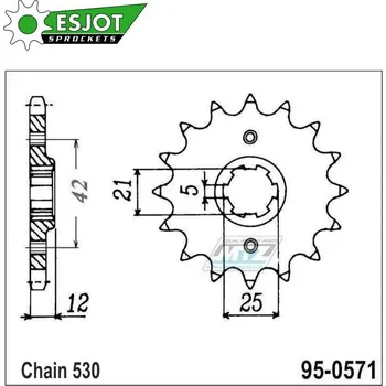 Řetězová sada pro motocykl Kolečko řetězové (pastorek) 0571-16zubů ESJOT 50-35006-16 - Yamaha XS250 + XJ400 + XS400DOHC + XJ550 + FJ600 + FZ600 + XJ600 + YX600 YAMAHA XJ 600 (51J/3KM/3KN) 1984-1991