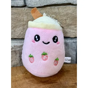 Plyšová klíčenka bubble tea jahoda