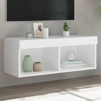 Obývací pokoj vidaXL TV skříňka s LED osvětlením 80 x 30 x 30 cm [837141] Barva: Bílá