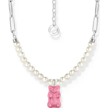Řetízek Thomas Sabo KE2207-082-9-L45V Link Chain with Pearls and pink Gold Bears Pendant 40-45 cm