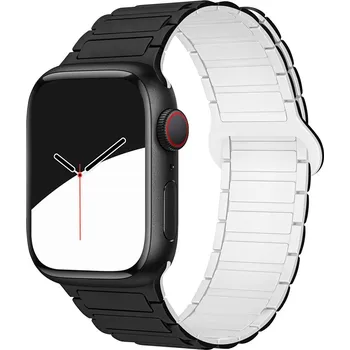 Dvojbarevný magnetický řemínek pro Apple Watch 38/40/41/42(S10)mm Barva: Černo-Bílý