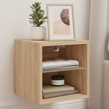 Komoda vidaXL Nástěnná TV skříňka s LED osvětlením 30x28,5x30 cm [836983] Barva: dub sonoma