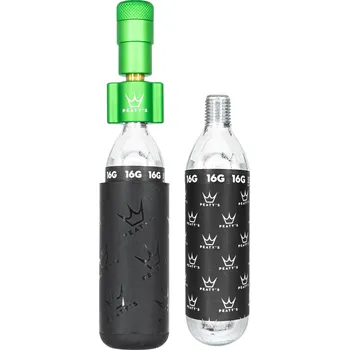 pumpička PEATYS PEATY'S HOLESHOT CO2 PUMPA + BOMBIČKY 2 KS - ROAD & GRAVEL (16G) - EMERALD