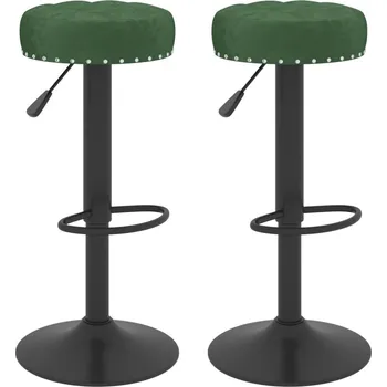Barová židle vidaXL Barové židle 2 ks samet [332996] Barva: Tmavě zelená