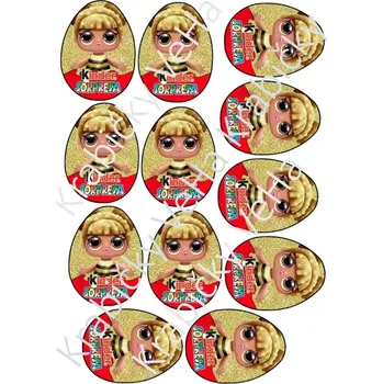 Jedlá dekorace na dort Jedlý tisk na fondánový list A4 motiv "Kinder vejce "