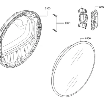 Praní a péče o prádlo Bosch Siemens 11055321 skleněný kryt dveří sušičky