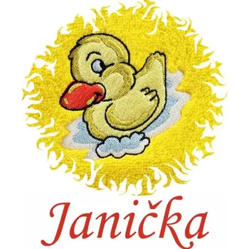 Dětská osuška s výšivkou a jménem QUALITY 400 g/m2 - KAČENKA
