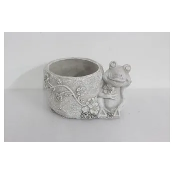 Obal na květináč Cementový obal na květiny žába 12 cm