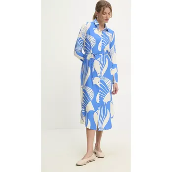 Dámské šaty Šaty Answear.LAB modrá barva, midi 24274jr.fos 55X, vel. L