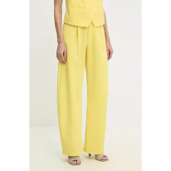 Dámské kalhoty Kalhoty Answear.LAB dámské, žlutá barva, široké, high waist LD2216.HWK 11X, vel. S