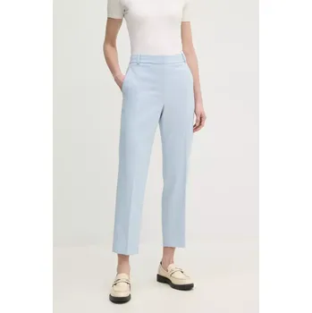 Dámské kalhoty Kalhoty Tommy Hilfiger dámské, červená barva, jednoduché, high waist, WW0WW39723 05X, vel. 38