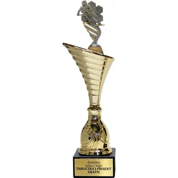 Zlatý pohár soška Lyžování 34 cm + štítek GRAVÍROVÁNÍ DÁREK