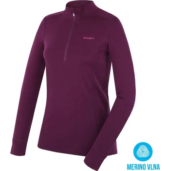 Dámská mikina Husky Dámská merino mikina Aron Zip L M, deep magenta