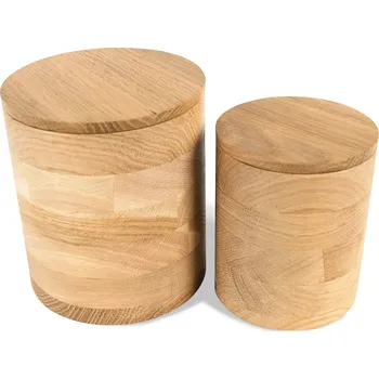 Dóza na potraviny Svět Tlapky Dřevěná dóza bez motivu - kulatá Velikost: Průměr 10,5cm / výška 13cm, Dřevina: Borovice